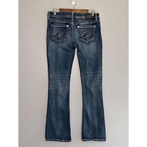 Express Jeans Stella Low Rise Boot Womens 8 Blue Denim Stretch Y2K Style Flare - Picture 16 of 16